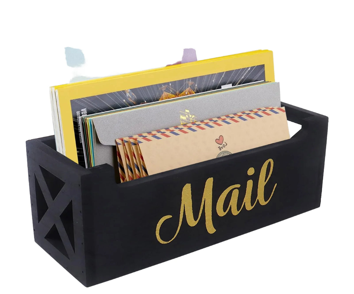 Wooden Rectangle Office Desk Organizer Letter Holder Rack for Home/Office Countertop