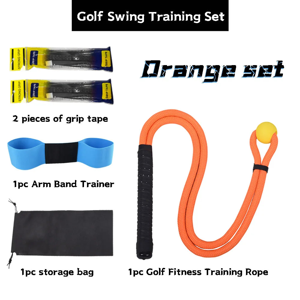 Golf Swing Rope Training Aid Fitness Equipment Trainer With Eva Ball for Practice Posture