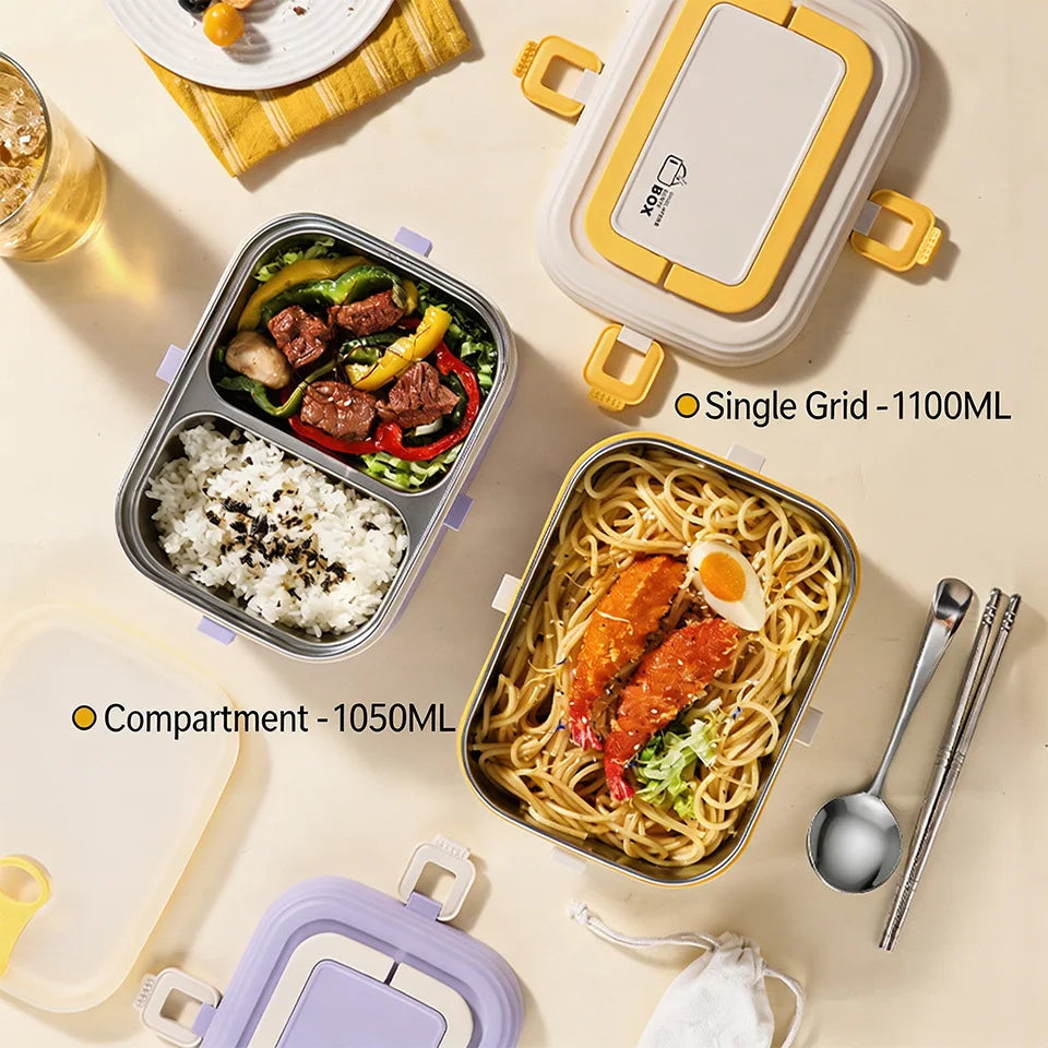 Electric Heating Lunch Box, No Water Needed 304 Stainless Steel Food Warmer,