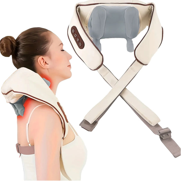 Electric 4D Kneading Neck Wireless Neck Back and Shoulder Massager-Kneading Shiatsu