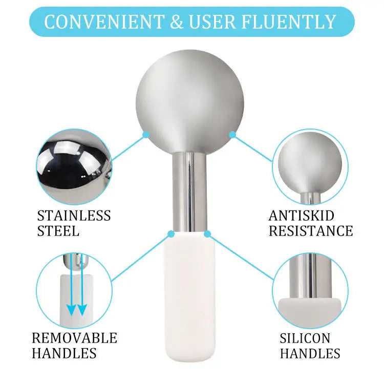 Rotatable Ice Globes Cryo Roller Facial Massage Balls for Face Eye Skin Depuffing