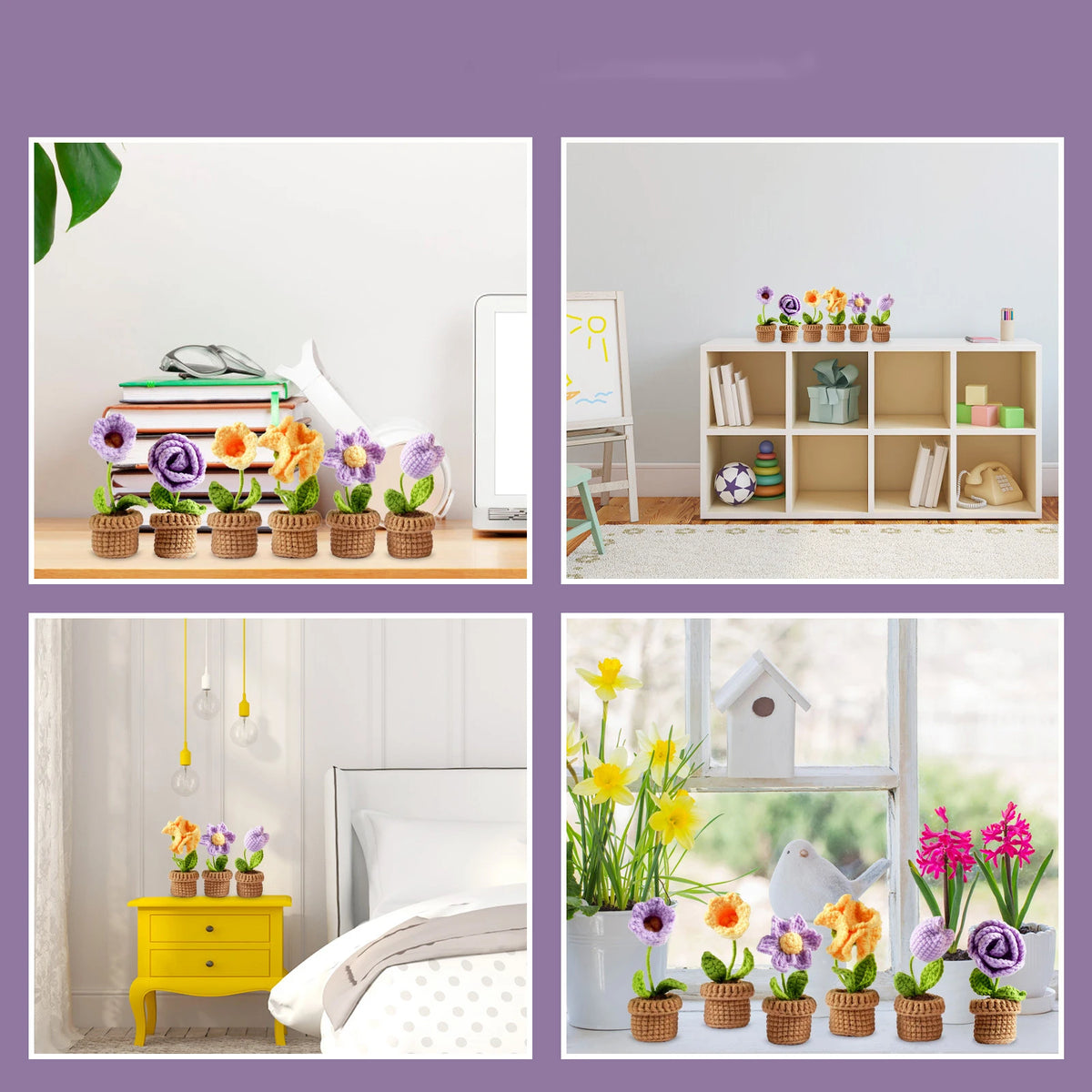 Sale Handmade DIY Crafts Beginners Full Needlework Decorative Plant Flower Crochet Kit