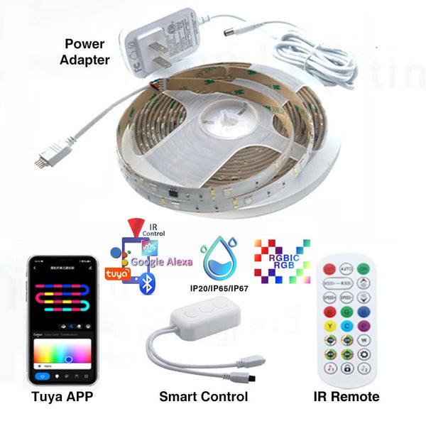 LED Strip Light RGBIC WS2811 72 Pixel Tuya Smart Wifi Bluetooth TV Google Alexa Voice