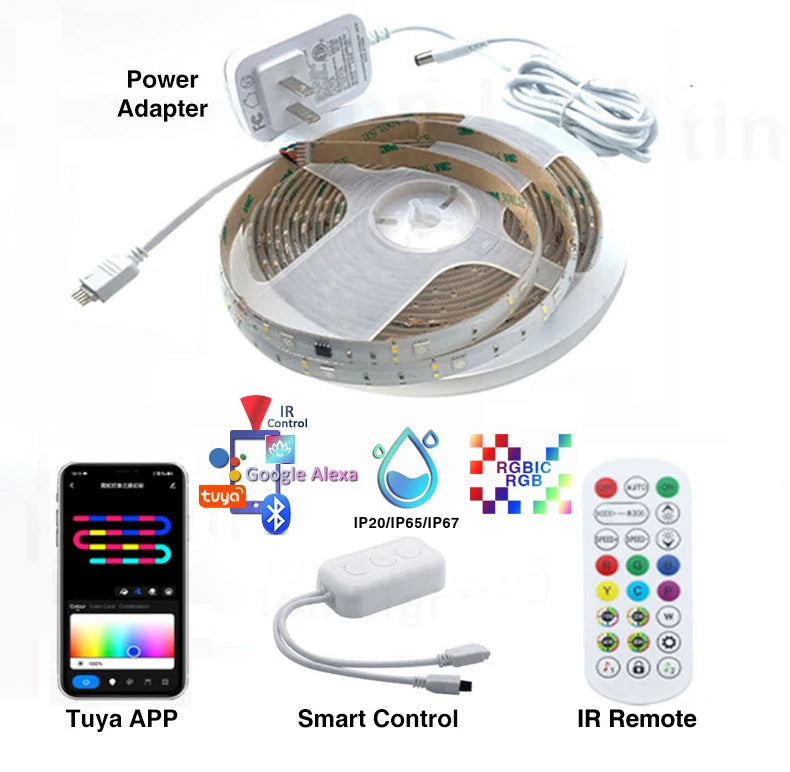 5m RGBIC LED Strip Light for TV with WiFi, Bluetooth and Voice Control