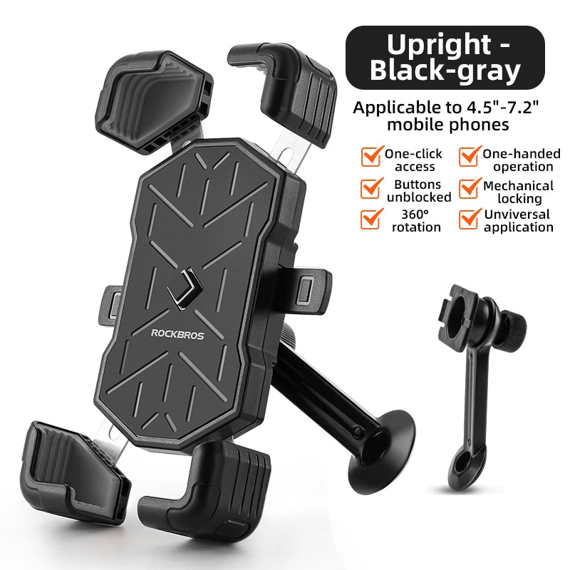Bicycle Phone Holder Mount 360 Degree Adjustable Fit for 4.5-7.2 Inch Bike Handlebar Cell