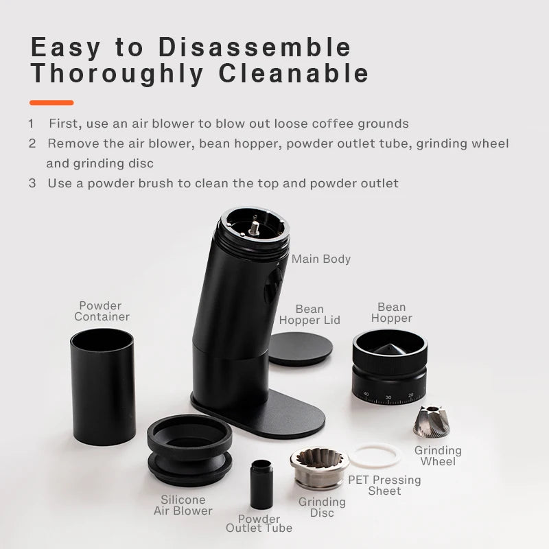 Double Bearing 48mm Conical Burr Stainless Steel Burr Aluminum Automatic 110V 220V 72W