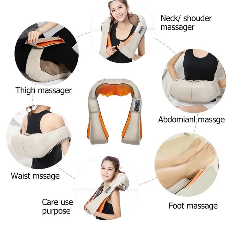Shiatsu Deep Tissue 4D Neck Massager With Carry Bag Infrared Kneading Neck Massager