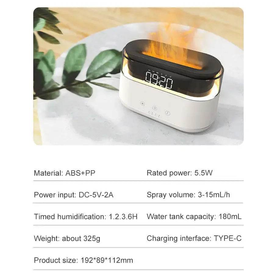 Smart Flame Effect Diffuser Humidifier Quiet Multifunctional Aroma Diffuser Aromatherapy