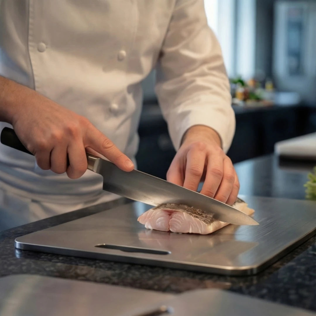 Professional Titanium Chopping Board-Ultra-Light 1mm Hypoallergenic Corrosion-Proof