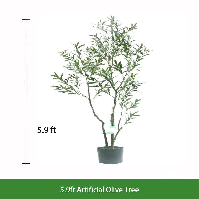 Lifelike Real Touch Artificial Potted Olive Tree Decorative Faux Plant for Indoor Outdoor