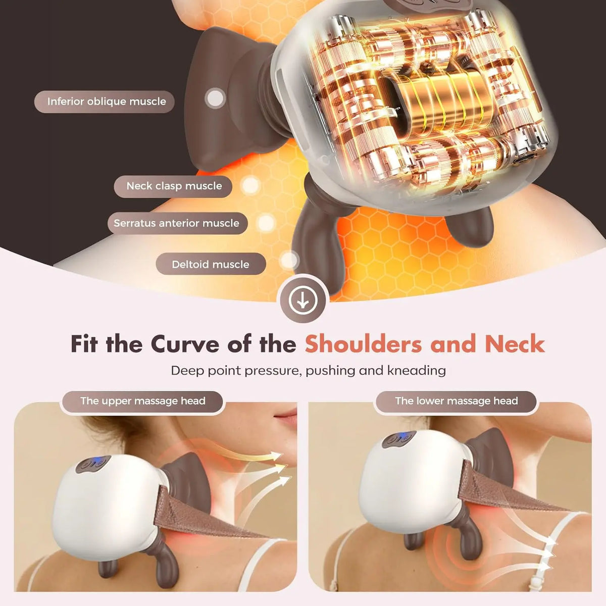 Low Price Patent Wireless 4D Shiatsu Neck Massager Heating Deep Tissue Pain Relief