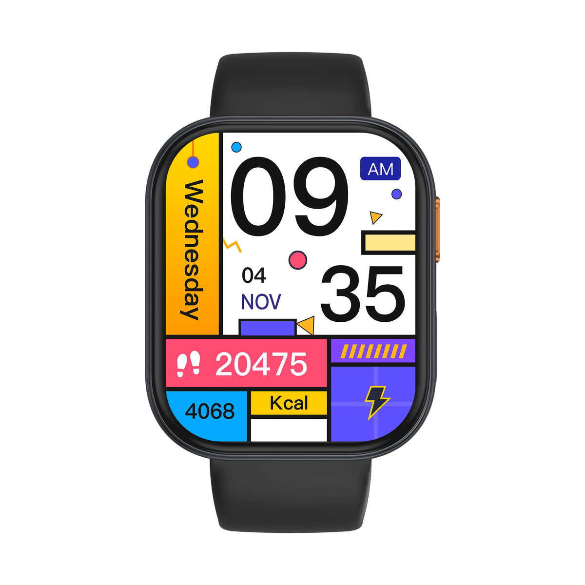 Health Smart Watch Square TFT Display Touch Screen Waterproof IP68 Fitness Tracker Android
