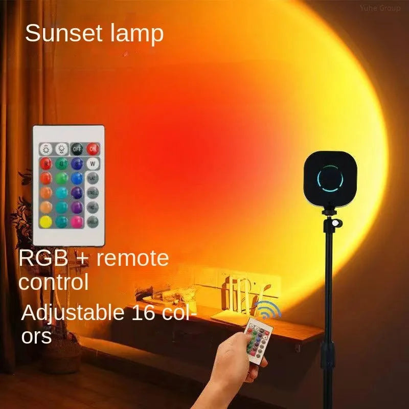 Creative E27 LED Projection Lamp Sunset Effect Black/Yellow Shadow for Live Photography