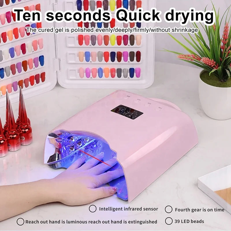 Black Pink Manicure Table Nail Gel Polish Curing Rechargeable Nail Dryer SUN UV Hybrid