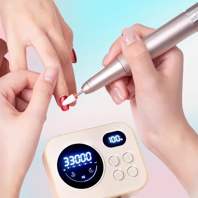USB Portable Electric Nail Drill Machine Quiet and Smooth for Home Pedicure Work & Nail