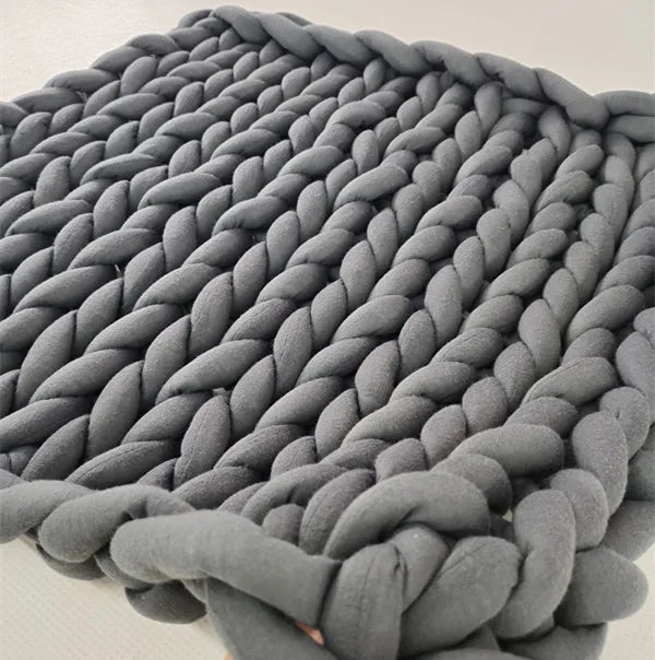 Hand Soft Fluffy Yarn Chunky Knit Weighted Blanket