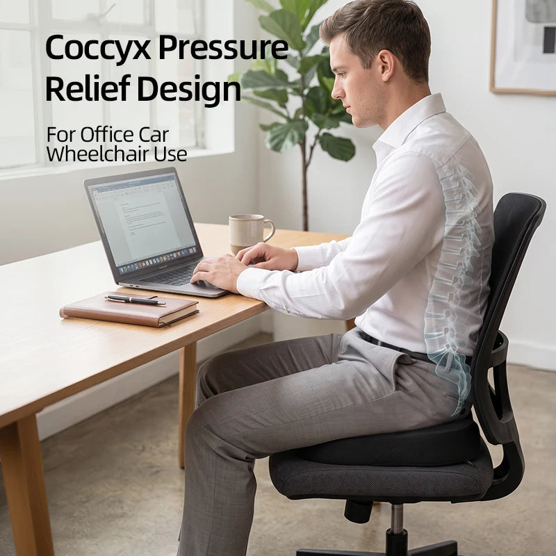 Fire Resistant Donut Ergonomic Memory Foam Seat Cushions Hip Pain Pressure Relief
