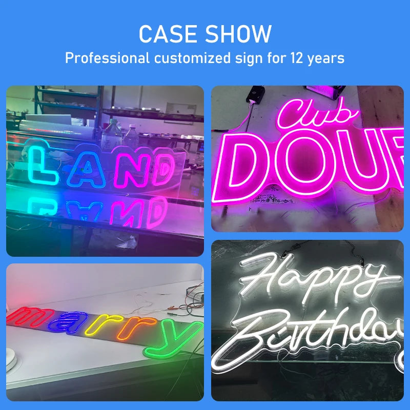 Led Neon Sign Name Happy Birthday Acrylic Will You Marry Me Neon Signs Led Light