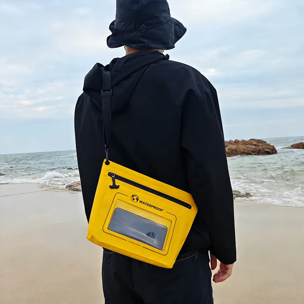 Portable Touchscreen Waterproof Crossbody Bag | Airtight Zipper Dry Bag for Outdoor