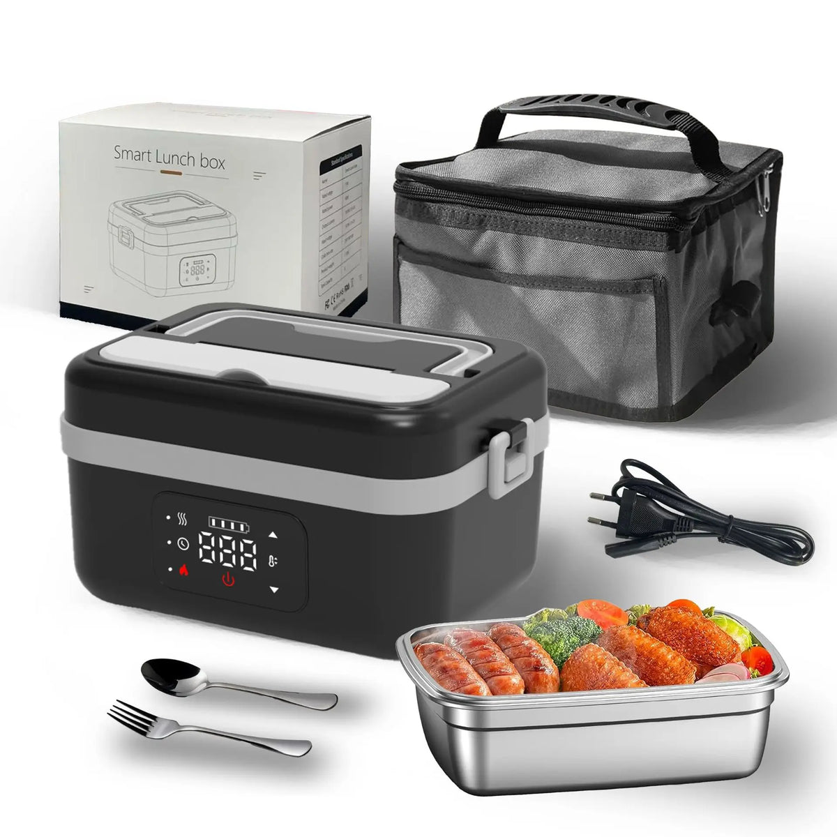 USB Electric Heating Lunch Box with Double-Layer Insulation 1L Capacity for Office
