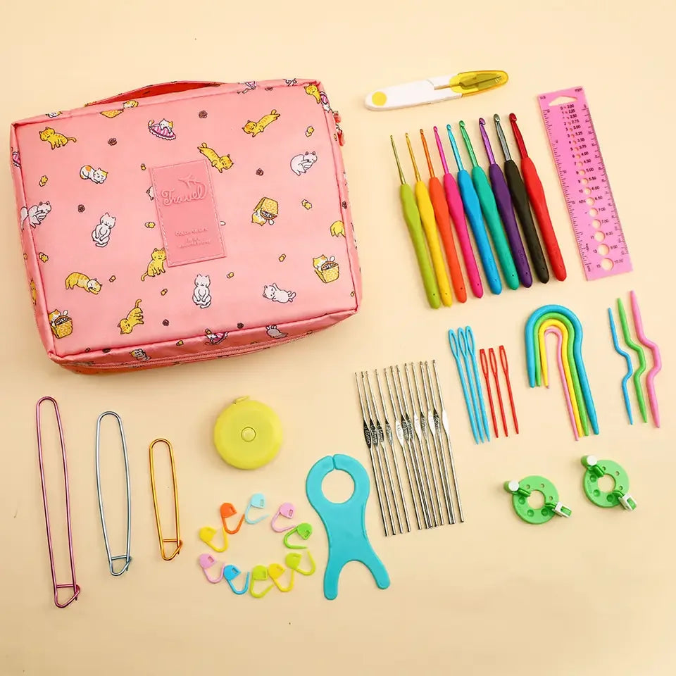 Full Crochet Starter Kit for Beginners Adults Crochet Hook Set With Case