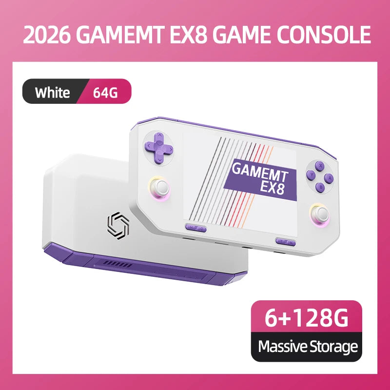 EX8 Retro Game Console Android 14 System Open Source Handheld Console 4.88-Inch HD Screen