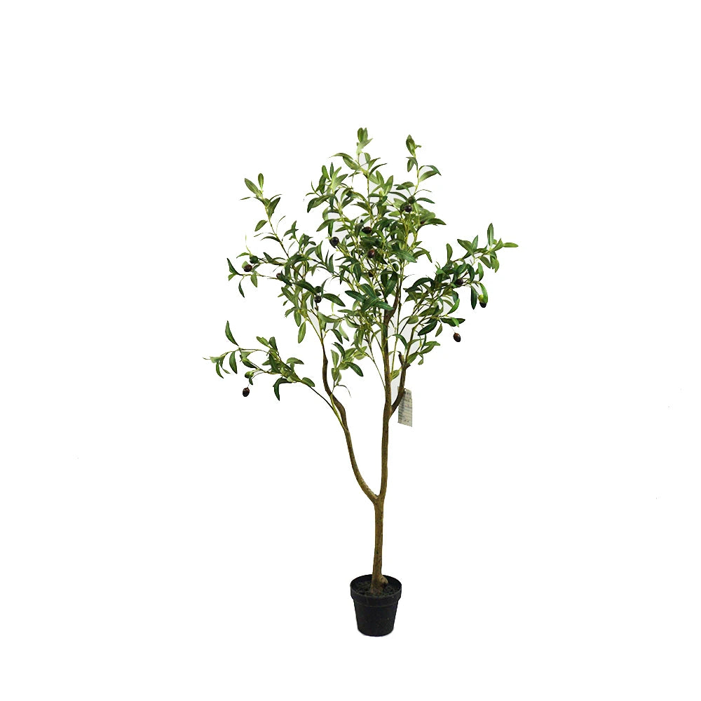 Detachable Artificial Olive Tree 160 Cm 5.3 Feet Faux Plastic Olive Plant in Pot