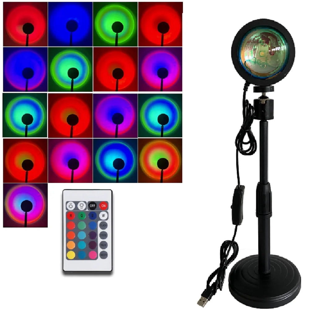 Atmosphere Mood Lighting LED Sunset Lamp Rainbow Sunset Projection Table Lamp Light