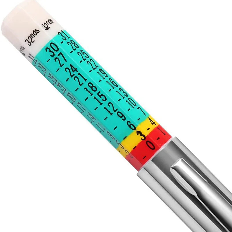 Plastic Scale Tire Depth Gauge 0-25mm Depth Meter Tread Gauge Tread Mark Pen (Pack of 3)