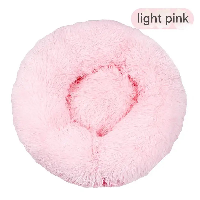 Luxury Fluffy Cushion Plush Soft Donut Dog Bed Accessories Washable Calming Sofa Camas