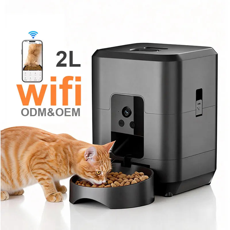 2L Automatic Dog Feeder for Dry Food, Timed Portions, WiFi and Camera Models