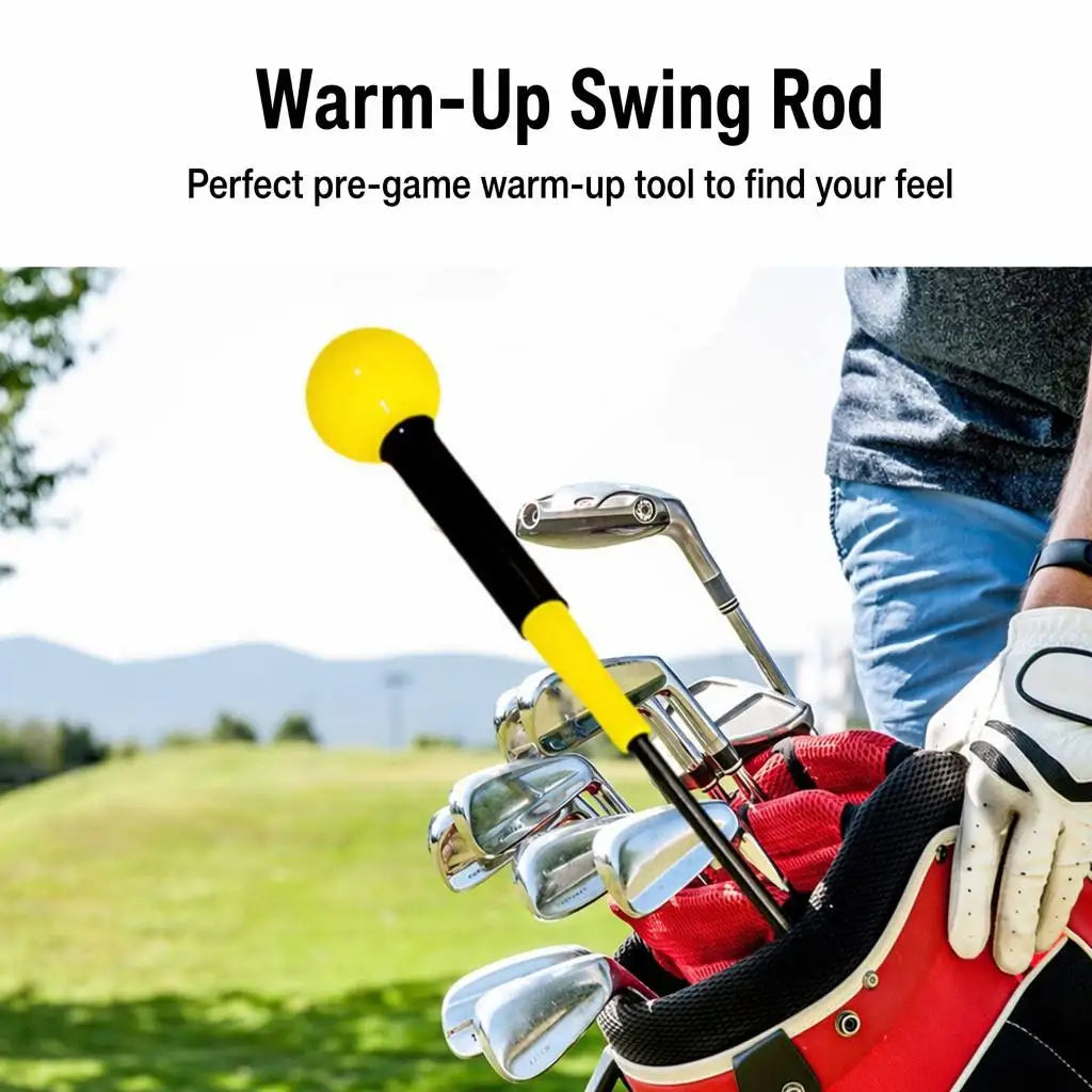 Weighted Silicone Head Golf Swing Training Rod, 40in/48in Eco-Friendly Rubber Shaft