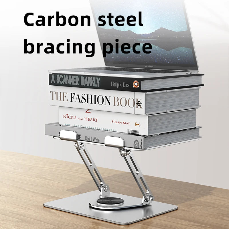 360° Rotatable Laptop Stand, Ergonomic Foldable Carbon Steel with Height Adjustable