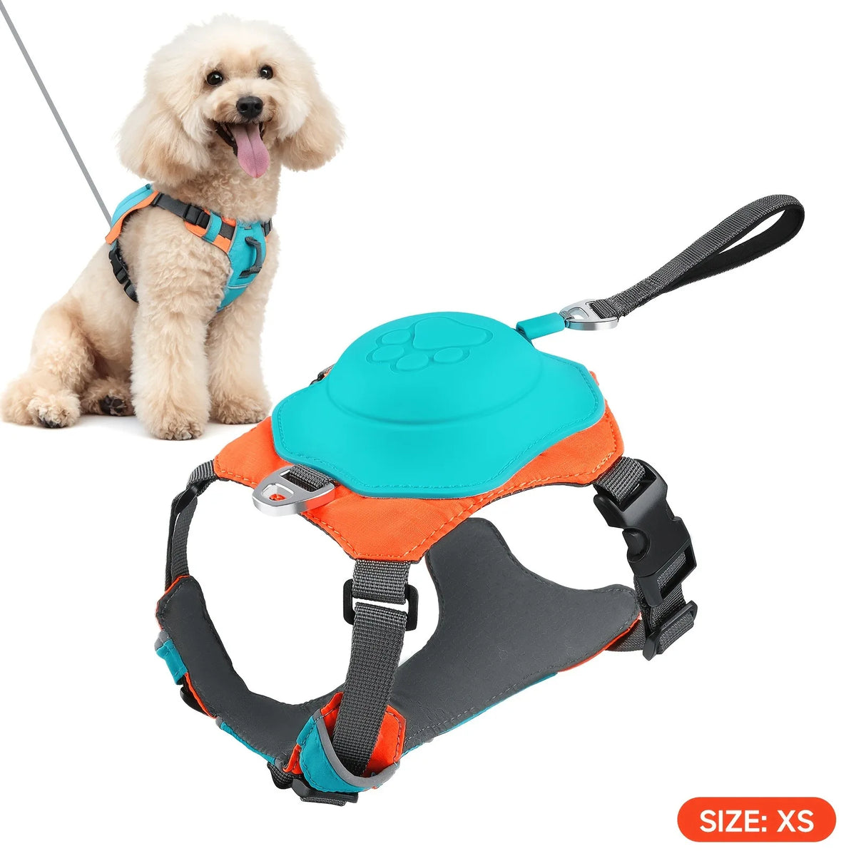 No Pull Integrated Pet Harness & Retractable Leash Set, Vest Style Dog Harness for Small