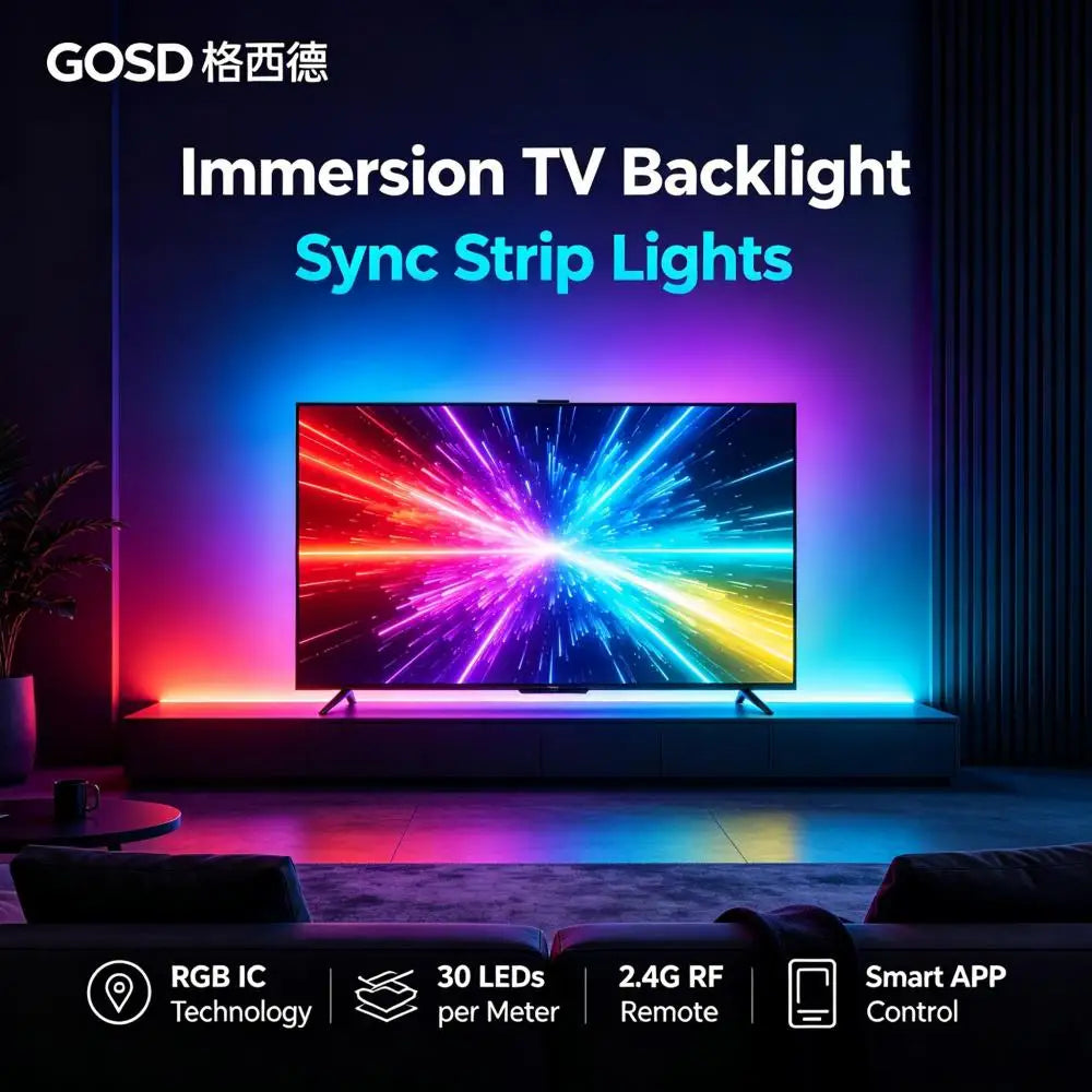 Smart TV Sync Light Strip Real-Time TV Screen Capture Sync Lighting Multi-Color LED 30
