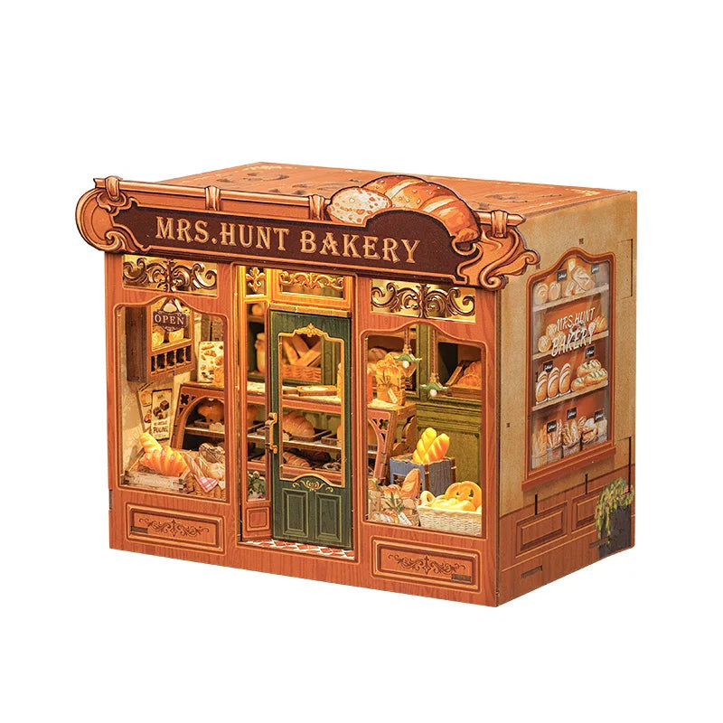 Top Gift DIY Book Nook 3D Wooden Puzzle Miniature House DIY Craft Kit Assembled Wooden Toy