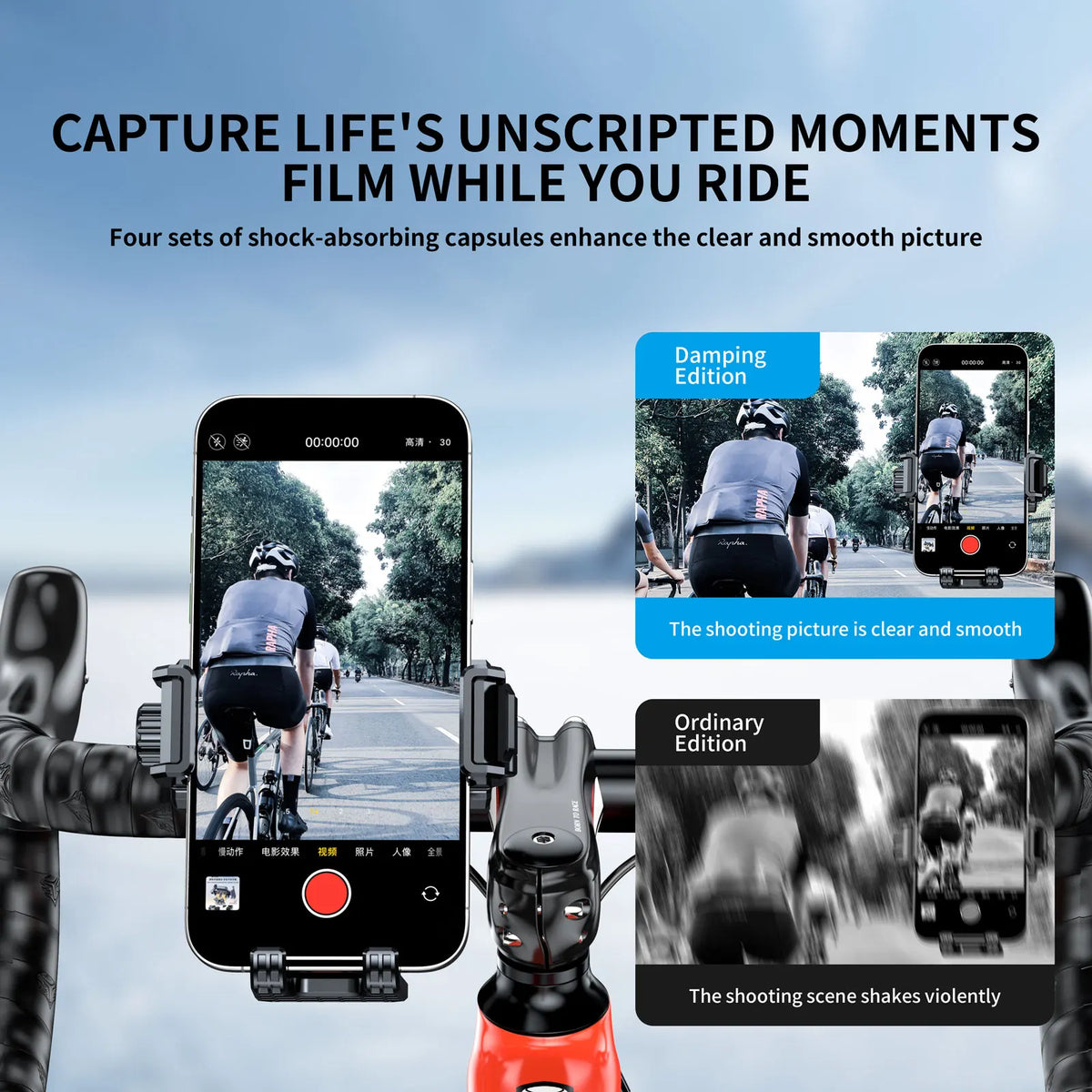 1 Second Automatically Lock Waterproof Bike Mobile Phone Holder Motorcycle Phone Mount