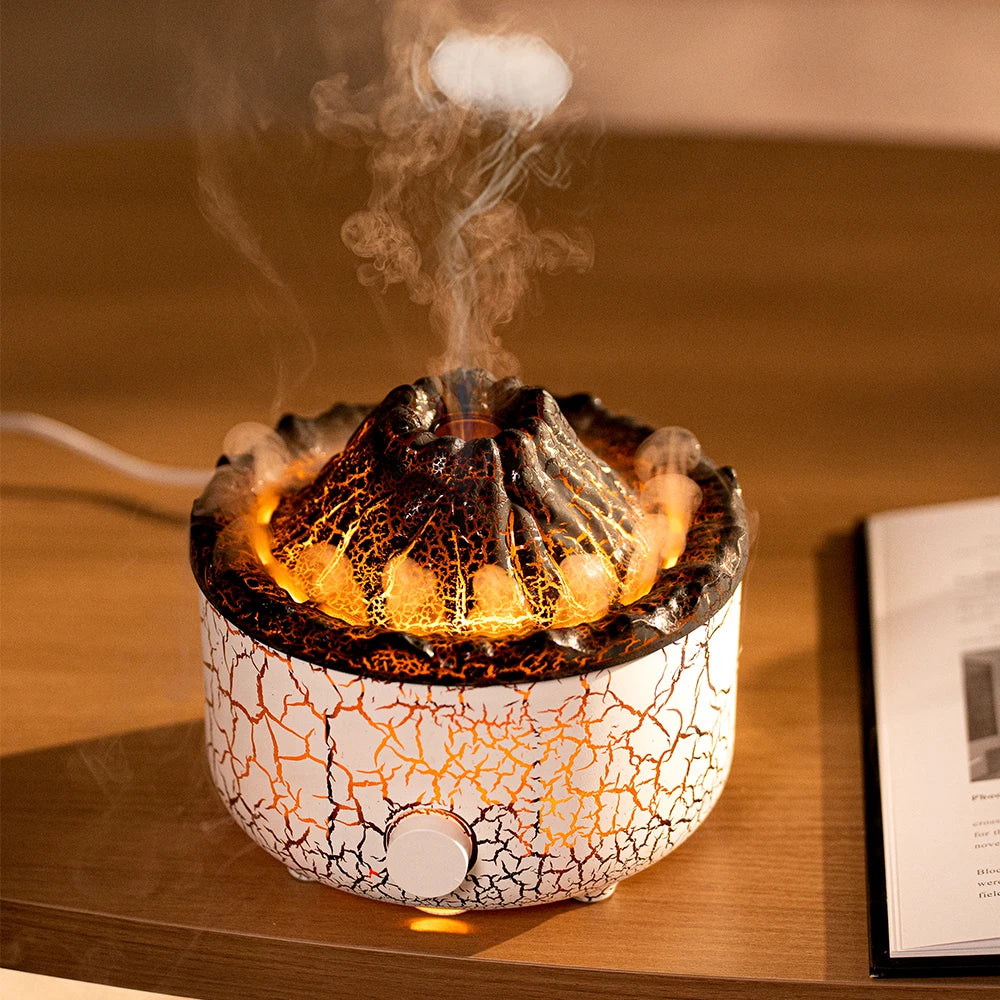 Lava Volcano Flame Humidifiers Aroma Diffuser 560ml 10W Jellyfish Mist Aromatherapy Mach