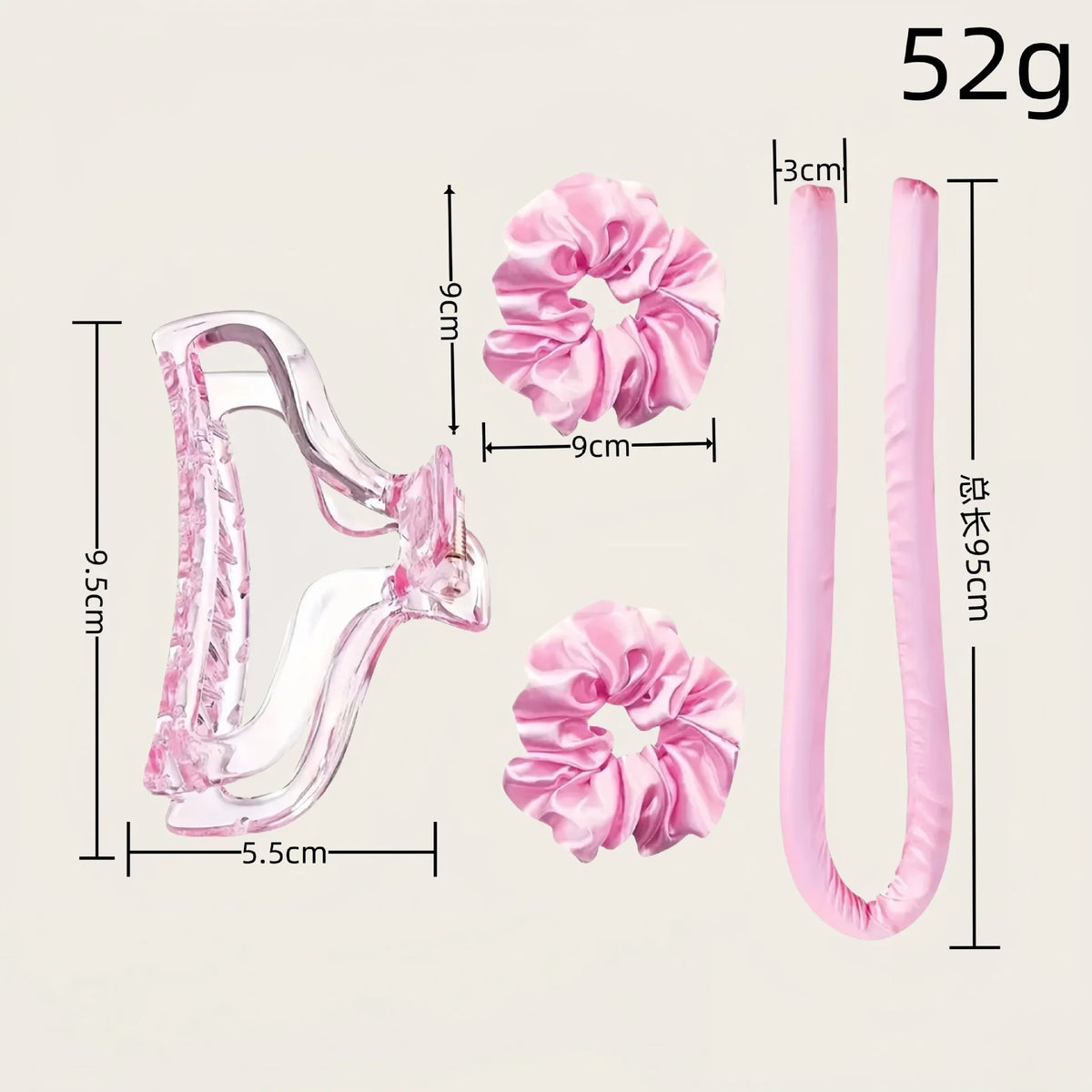 12-Piece Set Heatless Hair Curler Silk Hair Roller Waves Curling Rod Headband Scrunchie