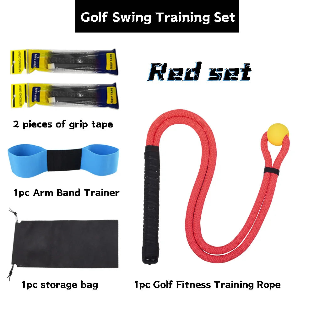 Golf Swing Rope Training Aid Fitness Equipment Trainer With Eva Ball for Practice Posture