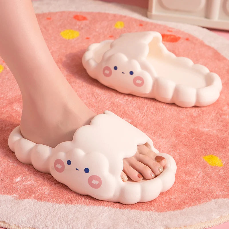 Summer Women Slipper Cloud Design Lovely Cartoon Sandals Female Couples Outdoor EVA Thick