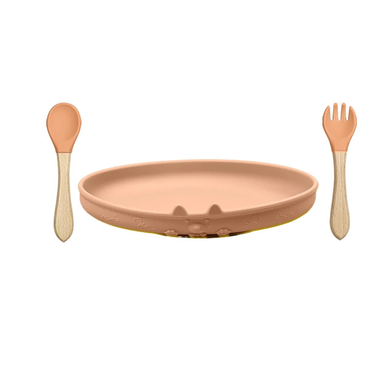 Food Grade Silicone Baby Feeding Set With Cup Bowl Plate Bib Spoon and Fork Easy Clean