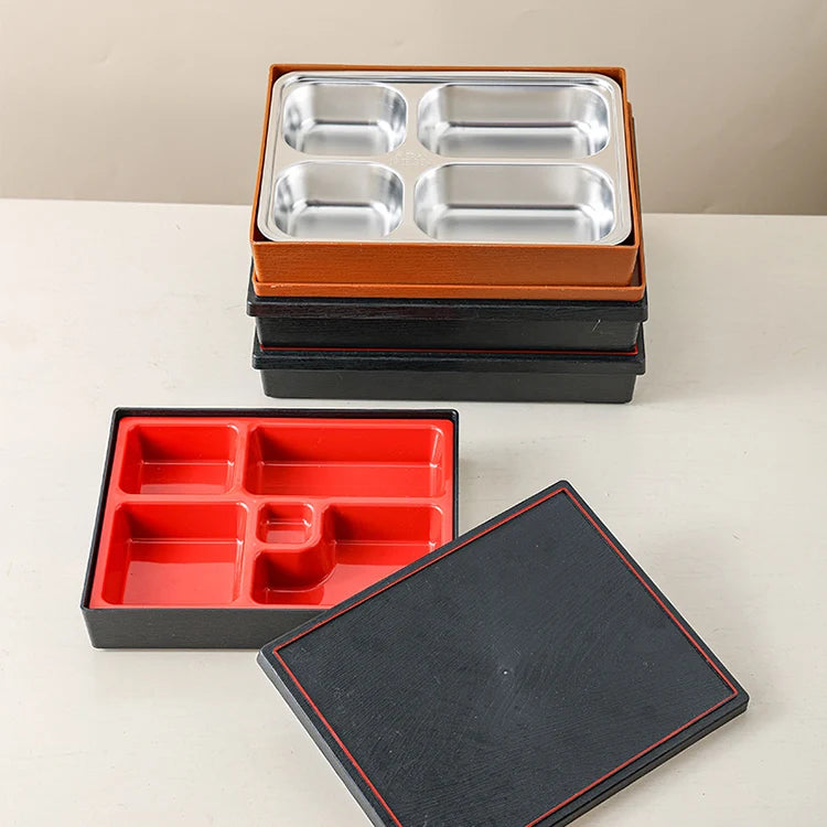 Japanese Style Creative Office Worker 5-Grid Plastic Convenient Lunch Box Sushi Box Bento