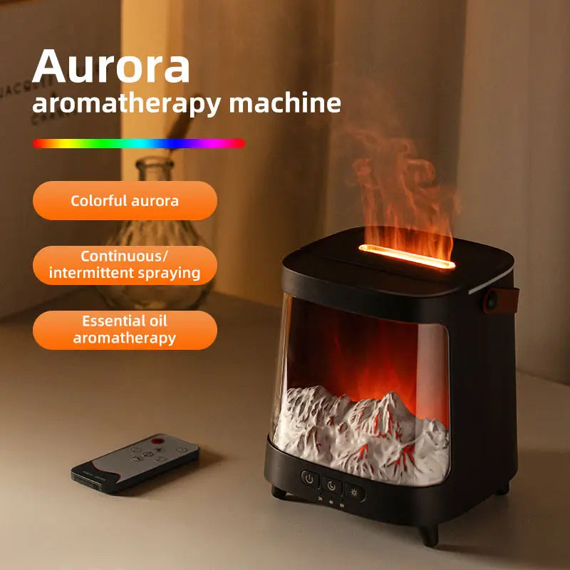 Realistic Flame Aromatherapy Diffuser Electric Air Humidifier with LED Light