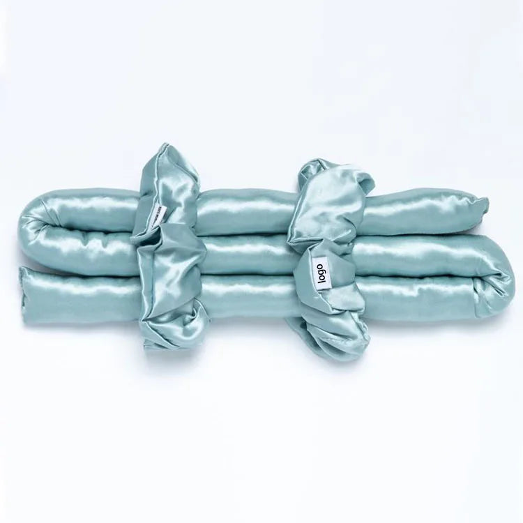 Silk Satin Heatless Curls Roller Kit Wave Curling Rod Headband Set Mulberry Silk Heatless