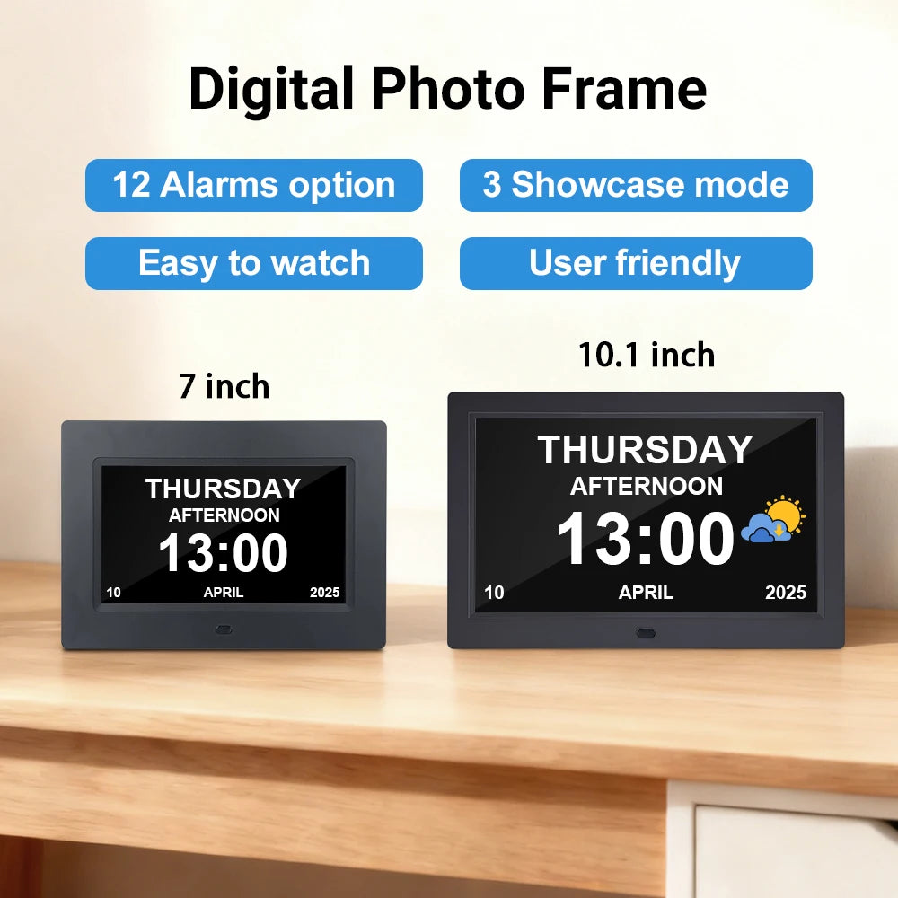 7 And 10.1 Inch Digital Picture Frame With Video Music Photo Auto Rotate Calendar Time