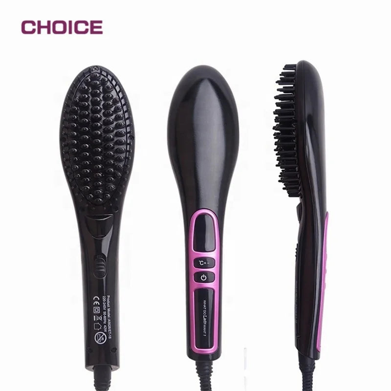 Low Price Iron Electric Magic Hair Straightener Comb Brush Professional Heating Brush