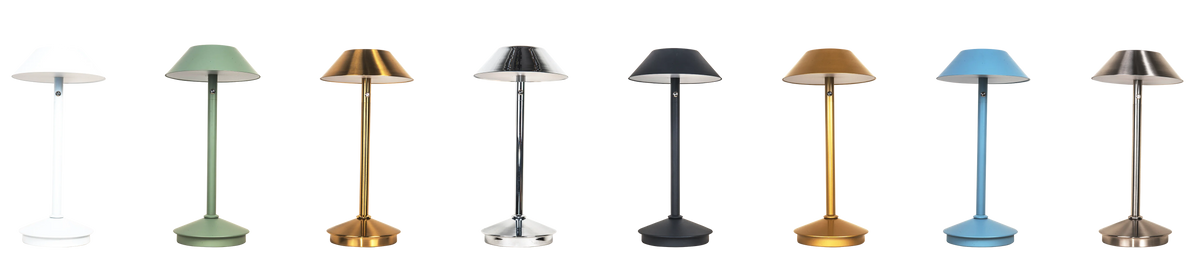 Rechargeable Cordless LED Table Lamp Metal Iron Shade Touch Dimmable 3000K 4100K 6000K