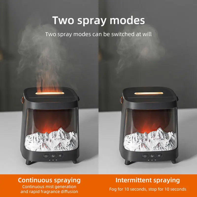 Realistic Flame Aromatherapy Diffuser Electric Air Humidifier with LED Light