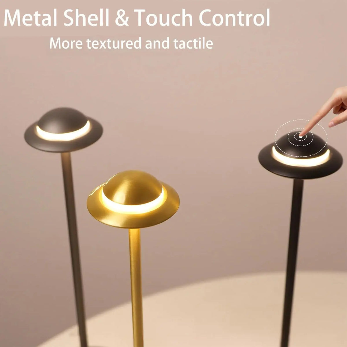 Portable Cordless Table Touch LED Rechargeable Battery Dimmable Warm White Light